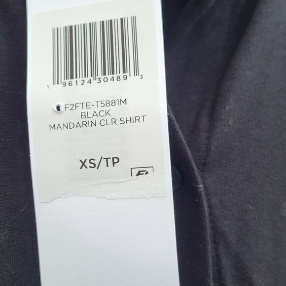 Eileen Fisher Mandarin Collar Long Sleeve Tunic Shirt XS Black - Picture 2 of 6